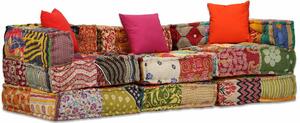 3místný modulární pouf patchwork textil 244979
