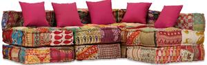 4místný modulární pouf patchwork textil 244981