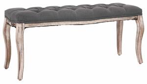 Lavice se lněným čalouněním 110 x 38 x 48 cm tmavě šedá 245360