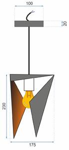 Toolight - Trojúhelníková stropní lampa 1xE27 APP253-1CP, černá, OSW-08008