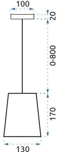 Toolight - Závěsná lampa Loft APP493-1CP, béžová-modrá, OSW-01553