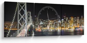 Obraz Bay Bridge (s hodinami) (90x30 cm)