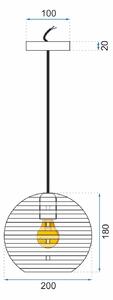 Toolight - Závěsné svítidlo 20x20cm 1xE27 APP336-1CP, černá, OSW-08407