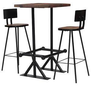 3dílný barový set masivní recyklované dřevo 245394