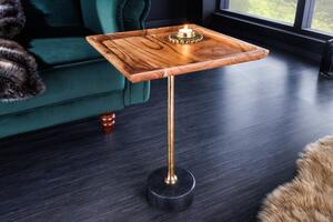 Přírodní dřevěný hranatý odkládací stolek Trayful