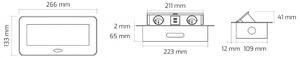 D-LIGHT Orno zásuvka do desky s plochou frézovanou hranou, USB nabíječkou a kabelem 1,5m, 2x2P+Z, OR-AE-13126/B