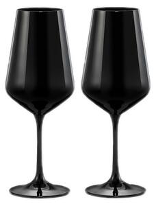 Crystalex Sklenice na víno BLACK&WHITE ONE 450 ml, 2 ks Sklenice: Černé
