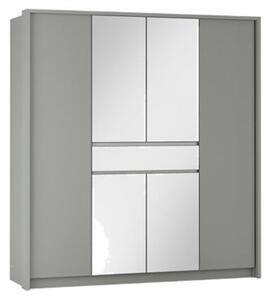 Šatní skříň Split 200 Barva korpusu: Platinum/zrcadlo, Rozměry: 200 cm
