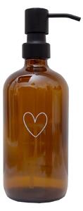 Skleněný dávkovač mýdla Heart 500 ml