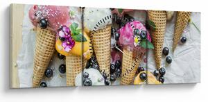 Obraz se zmrzlinami (s hodinami) (90x30 cm)