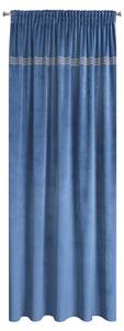 Námořnický modrý sametový závěs na pásce JOVITA 140 x 270 cm