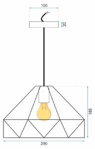 Toolight - Závěsné stropní svítidlo 1xE27 APP236-1CP, černá-zlatá, OSW-00353