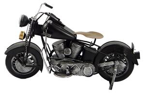 Kovový model motorky Cruiser/Bobber černý 29 cm – stylová dekorace pro motorkáře