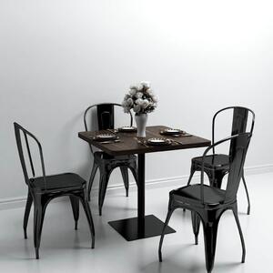 Bistro stůl MDF a ocel čtvercový 80 x 80 x 75 cm 245611