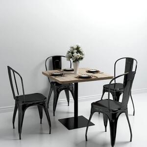 Bistro stolek MDF a ocel čtvercový 80 x 80 x 75 cm 245614
