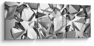Obraz 3D abstrakce (s hodinami) (90x30 cm)