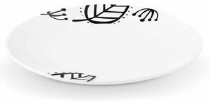 EmaHome TILIA Dezertní talíř / pr. 20 cm / bílá/černá