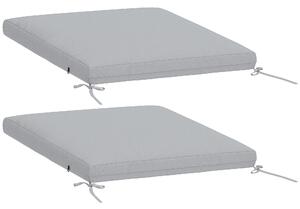 Outsunny sada 2 polštářů na židle 50 × 50 cm, 7 cm pěna vysoké hustoty, protiskluzové, pratelné, světle šedé | Aosom