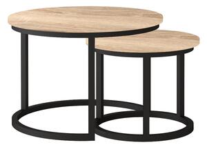 TRENTO konferenční stolek 2 kusy, dub sonoma/černý kov