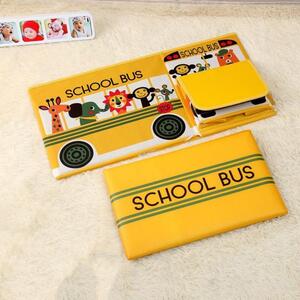 ECa Úložný taburet na hračky školní autobus