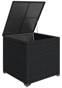 Outsunny venkovní úložný box 253 l (72 x 72 x 70 cm) z umělého ratanu s plynovým pístem, obalem na zip a ocelovým rámem — černý | Aosom