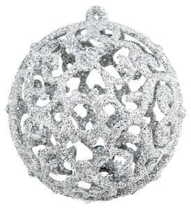 Sada vánočních baněk 100 kusů 3/4/6 cm stříbrná 245712