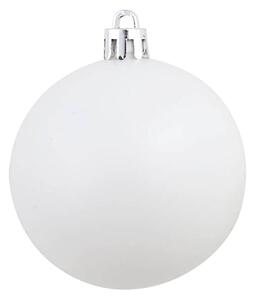 Sada vánočních baněk 100 kusů 3/4/6 cm bílá/šedá 245717