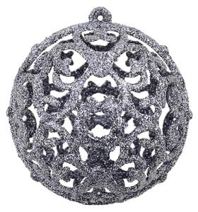 Sada vánočních baněk 100 kusů 3/4/6 cm bílá/šedá 245717