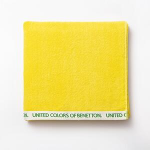 Plážová osuška United Colors of Benetton / 90 x 160 cm / 100% bavlna Velur / žlutá
