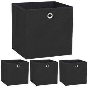 Úložné boxy 4 ks netkaná textilie 32 x 32 x 32 cm černé 245745
