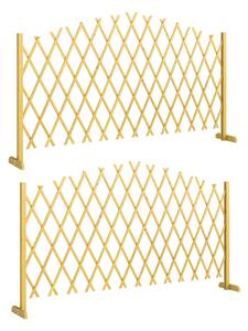 Outsunny sada 2 rozkládacích dřevěných panelů — dekorativní zástěna na terasu, 180 x 30 x 103 cm, přírodní | Aosom