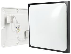 Černé čtvercové stropní svítidlo pro žárovky E27, úhel 360°, 295 × 75 mm