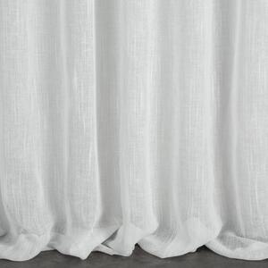 Bílá etaminová záclona na pásce CARLA 140x270 cm