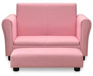 Dětská sedačka s podnožkou růžová umělá kůže