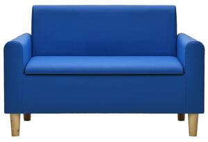 2místná dětská sedačka modrá umělá kůže