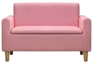 2místná dětská sedačka růžová umělá kůže