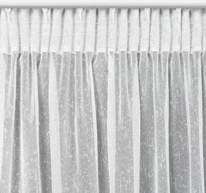Bílá záclona se stříbrnou nití KELLY 300 x 250 cm