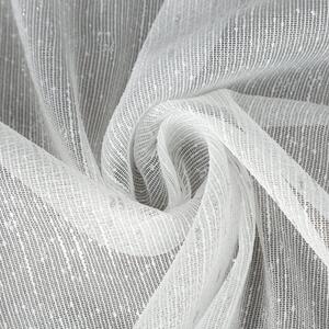 Bílá záclona se stříbrnou nití KELLY 300 x 250 cm