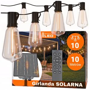 Solární světelný řetěz E12 10 m, teplá bílá, IP65