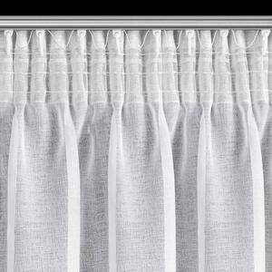 Bílá záclona na pásce s odleskem stříbrné LENA 140 x 270 cm
