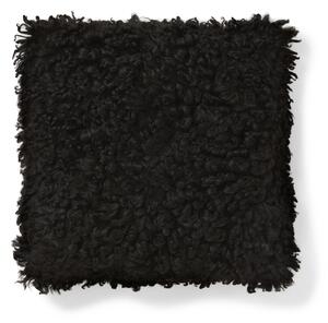 Skinnwille Home Collection Kožešinový polštář Ebony, černá kudrnatá vlna, 40x40 cm