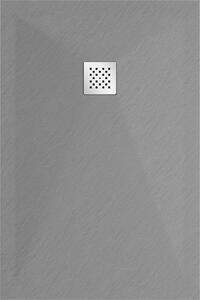 Mexen Stone+, obdélníková vanička z minerálního kompozitu 90 x 70 cm, šedá-betonová, 44617090