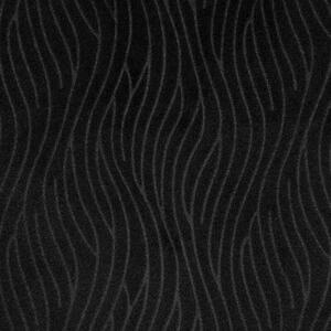 Černý sametový závěs LILI na kroužcích s vlnitým reliéfním vzorem 140 x 250 cm