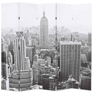Skládací paraván 200 x 170 cm New York by Day černobílý 245859