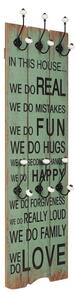 Nástěnný věšák na kabáty HAPPY LOVE s 6 háčky 120 x 40 cm 245855