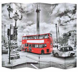 Skládací paraván 228 x 170 cm Londýnský autobus černobílý 245876