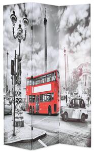 Skládací paraván 120 x 170 cm Londýnský autobus černobílý 245873