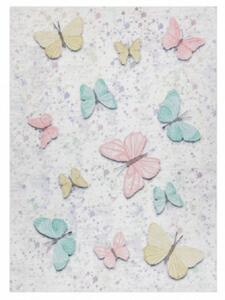 Dětský kusový koberec Bambino 1610 Butterflies cream 80x150 cm