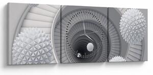 Obraz 3D abstrakce (s hodinami) (90x30 cm)