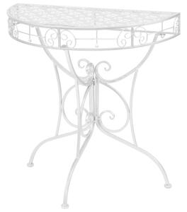 Odkládací stolek vintage půlkruhový kovový 72x36x74 cm stříbrný 245929